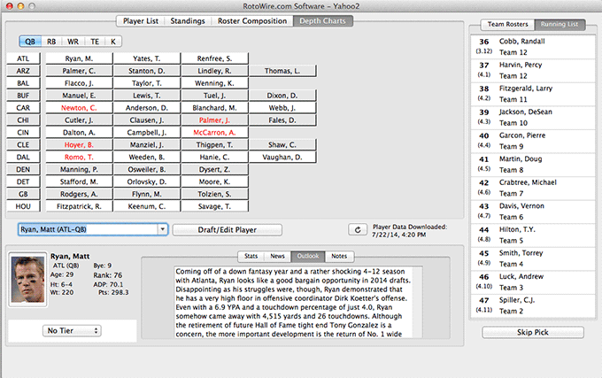 Printable Nfl Depth Chart