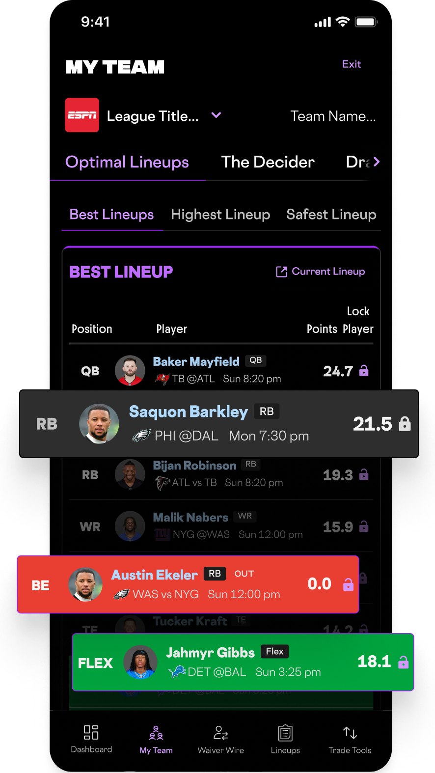 Optimal Lineup Preview